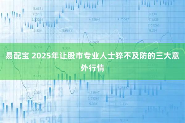 易配宝 2025年让股市专业人士猝不及防的三大意外行情